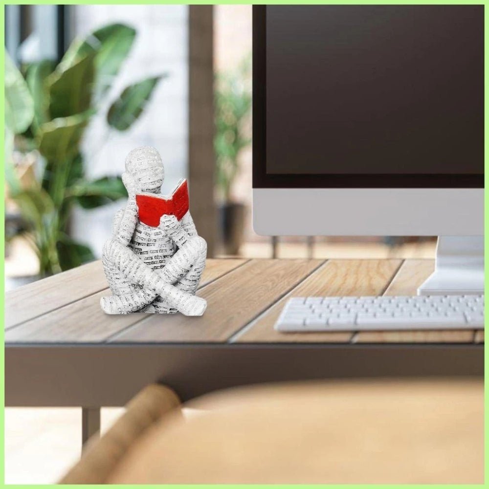 Virelle Maison - Figurine décorative en résine femme lisant