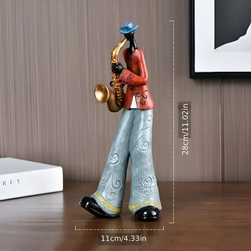 Virelle Maison - Figurine décorative en résine musiciens jazz
