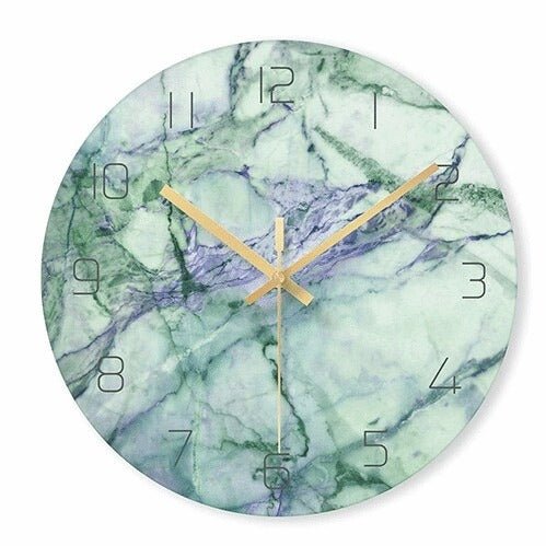 Virelle Maison - Horloge murale décorative en plastique effet marbre | Virelle Maison