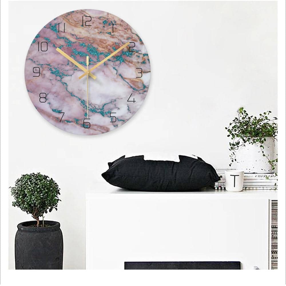 Virelle Maison - Horloge murale décorative en plastique effet marbre | Virelle Maison