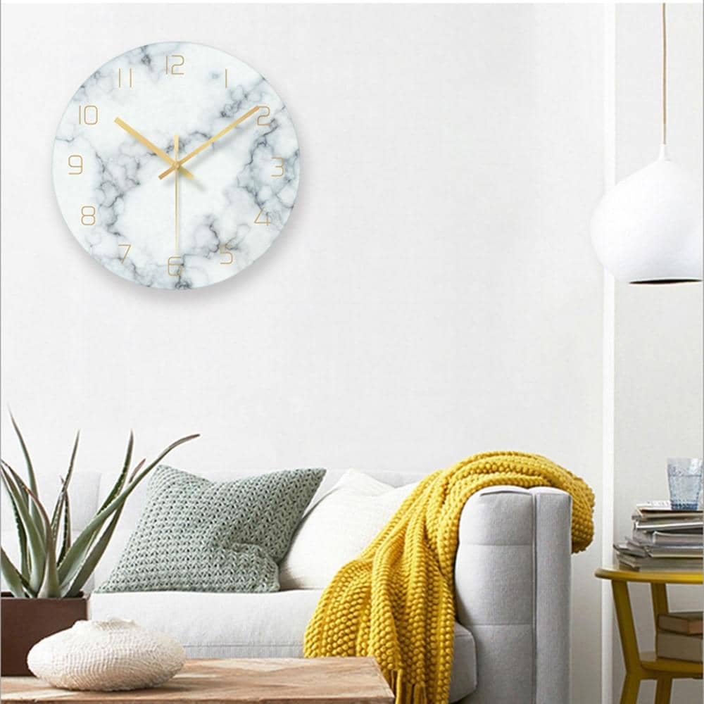 Virelle Maison - Horloge murale décorative en plastique effet marbre | Virelle Maison