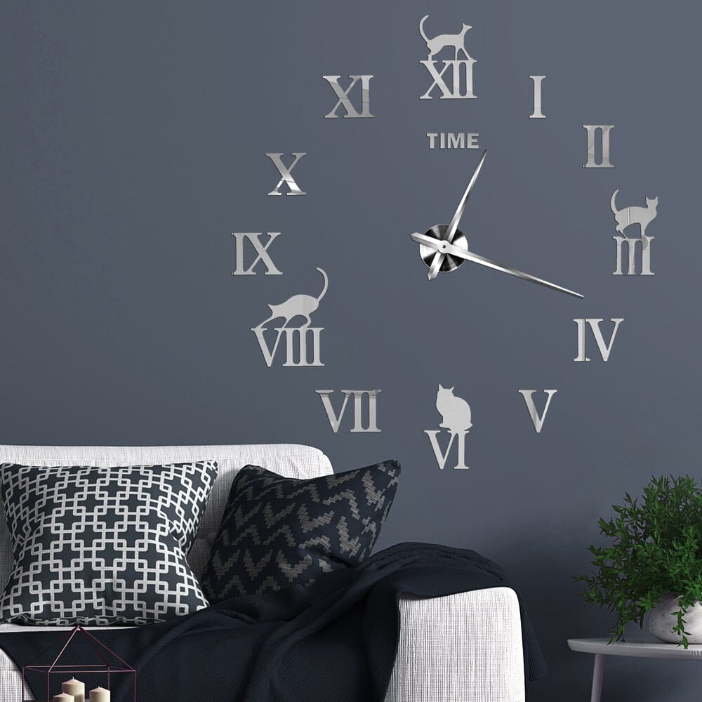 Virelle Maison - Horloge murale effet miroir 3D en acrylique silencieuse | Virelle Maison