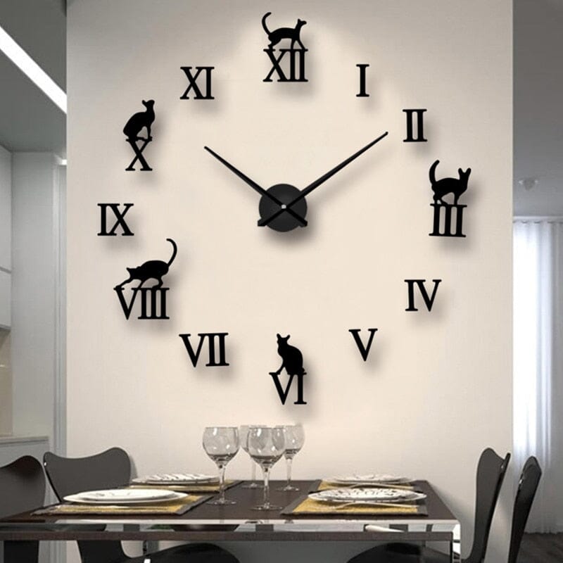 Virelle Maison - Horloge murale effet miroir 3D en acrylique silencieuse | Virelle Maison