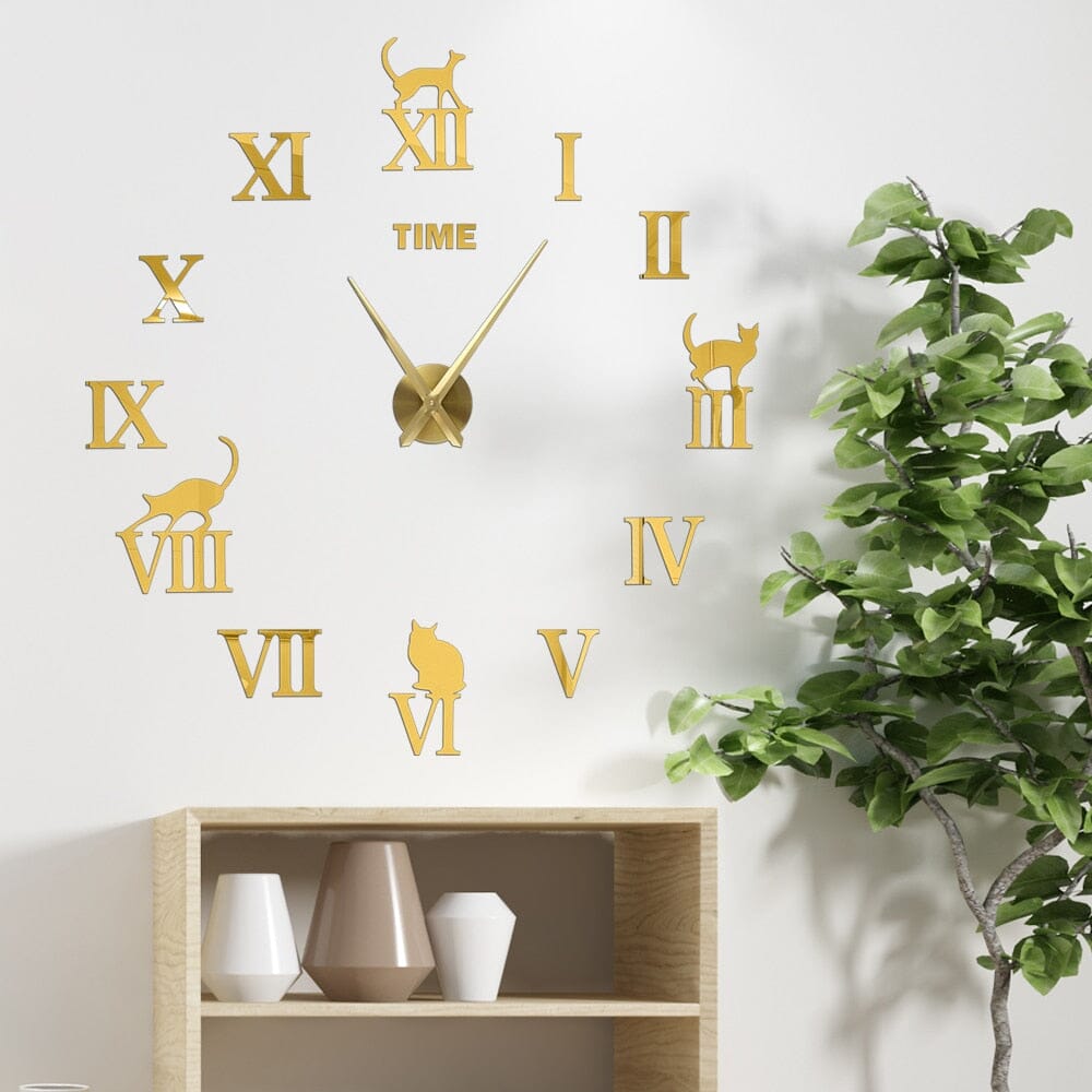 Virelle Maison - Horloge murale effet miroir 3D en acrylique silencieuse | Virelle Maison
