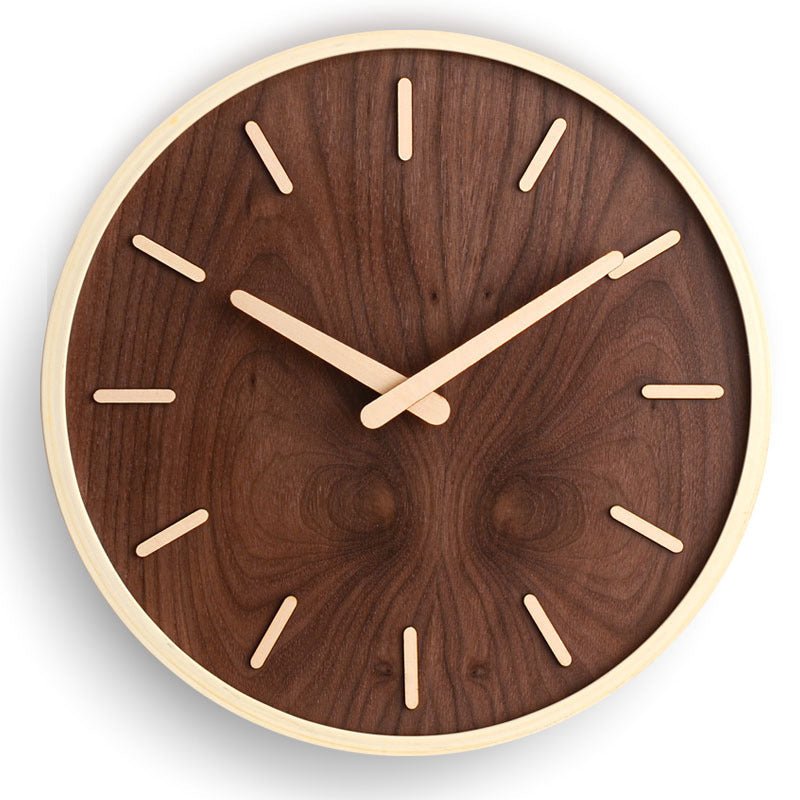 Virelle Maison - Horloge murale en noyer massif à mouvement silencieux | Virelle Maison