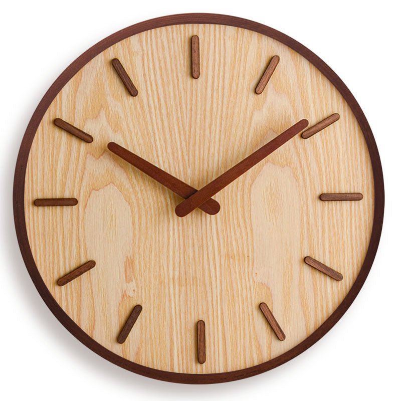 Virelle Maison - Horloge murale en noyer massif à mouvement silencieux | Virelle Maison