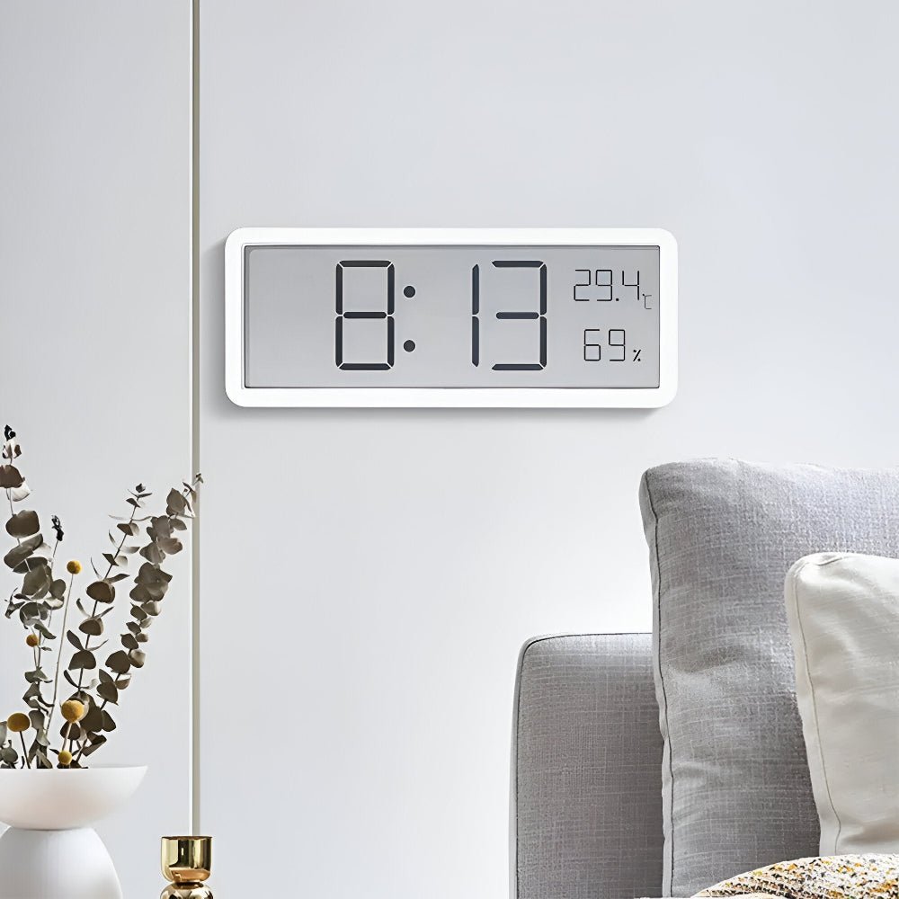 Virelle Maison - Horloge murale LED en acrylique avec affichage température et humidité