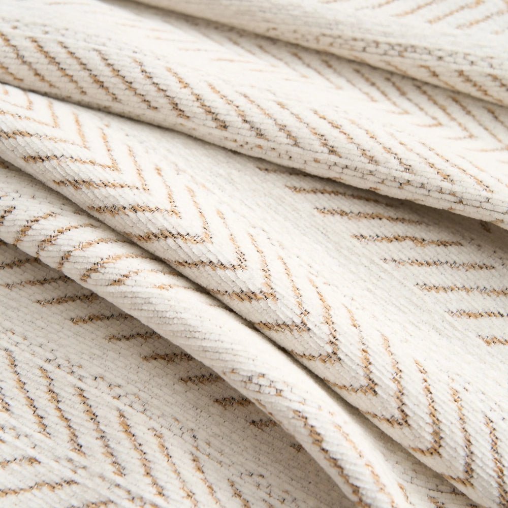 Virelle Maison - Housse de canapé chenille chevron à franges | Virelle Maison