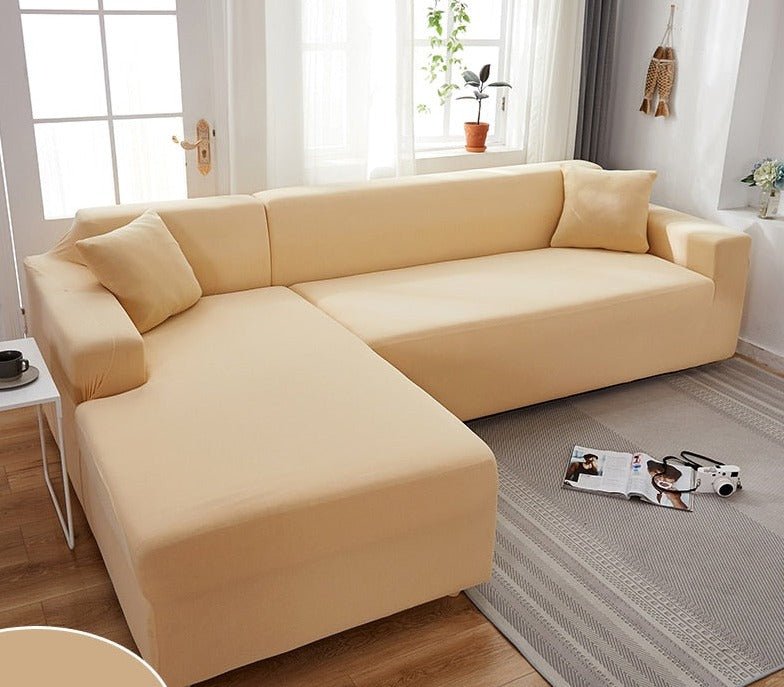 Virelle Maison - Housse de canapé extensible en tissu uni imperméable | Virelle Maison