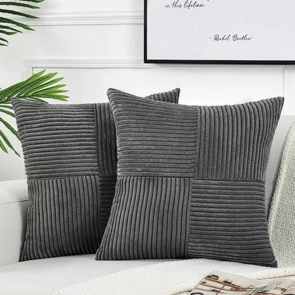 Virelle Maison - Housse de coussin côtelée en velours côtelé lavable | Virelle Maison