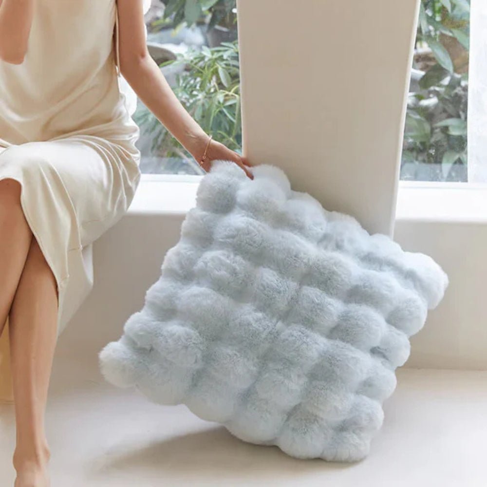 Virelle Maison - Housse de coussin décoratif en fausse fourrure douce