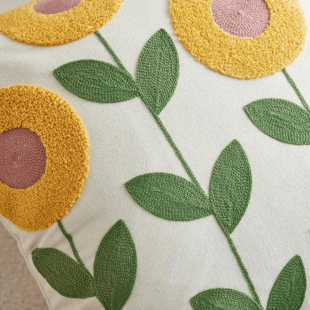 Virelle Maison - Housse de coussin décorative motifs botaniques tissés | Virelle Maison