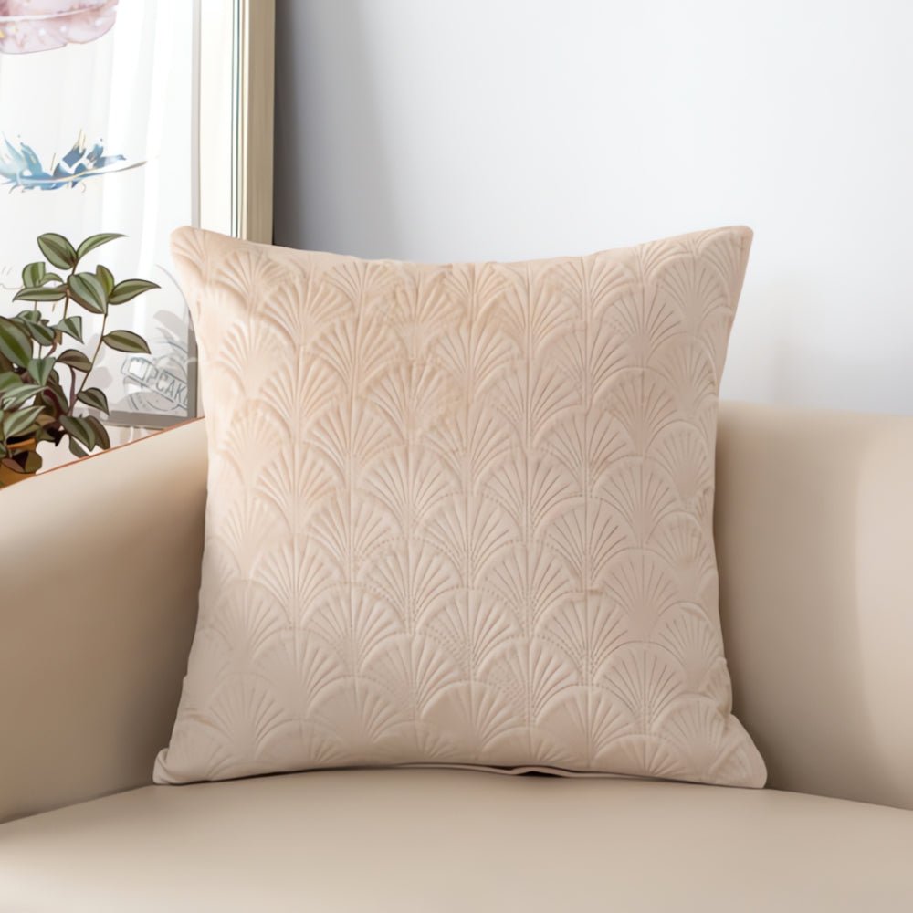 Virelle Maison - Housse de coussin en velours côtier à motif coquillage texturé | Virelle Maison