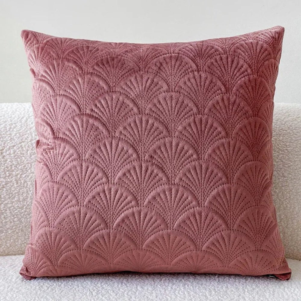 Virelle Maison - Housse de coussin en velours côtier à motif coquillage texturé | Virelle Maison