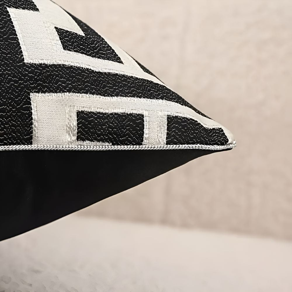 Virelle Maison - Housse de coussin jacquard en velours texturé 45×45 cm
