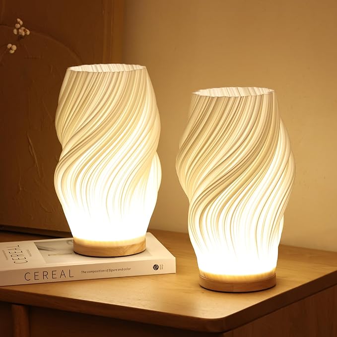 Virelle Maison - Lampe de table plissée en bois et ABS | Virelle Maison