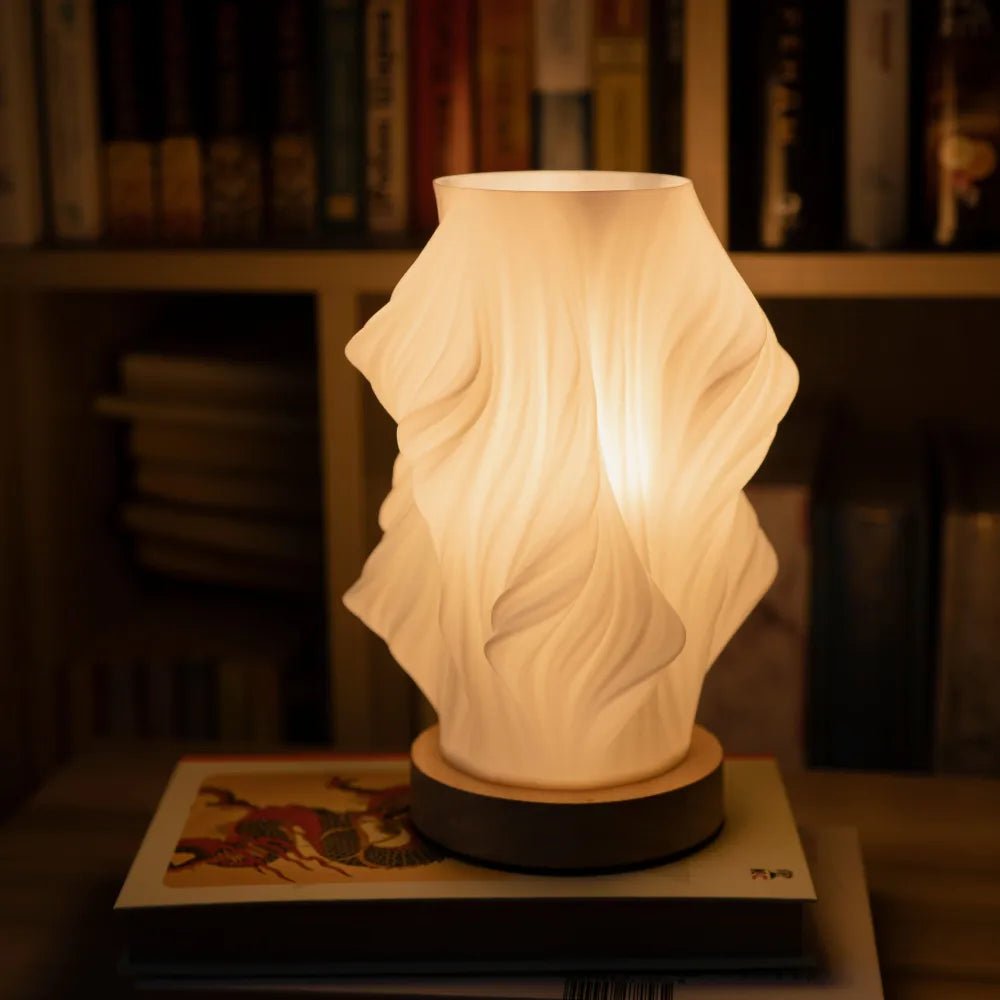Virelle Maison - Lampe de table plissée en bois et ABS | Virelle Maison