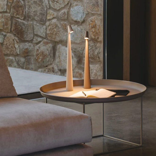 Virelle Maison - Lampe de table sans fil en aluminium brossé | Virelle Maison