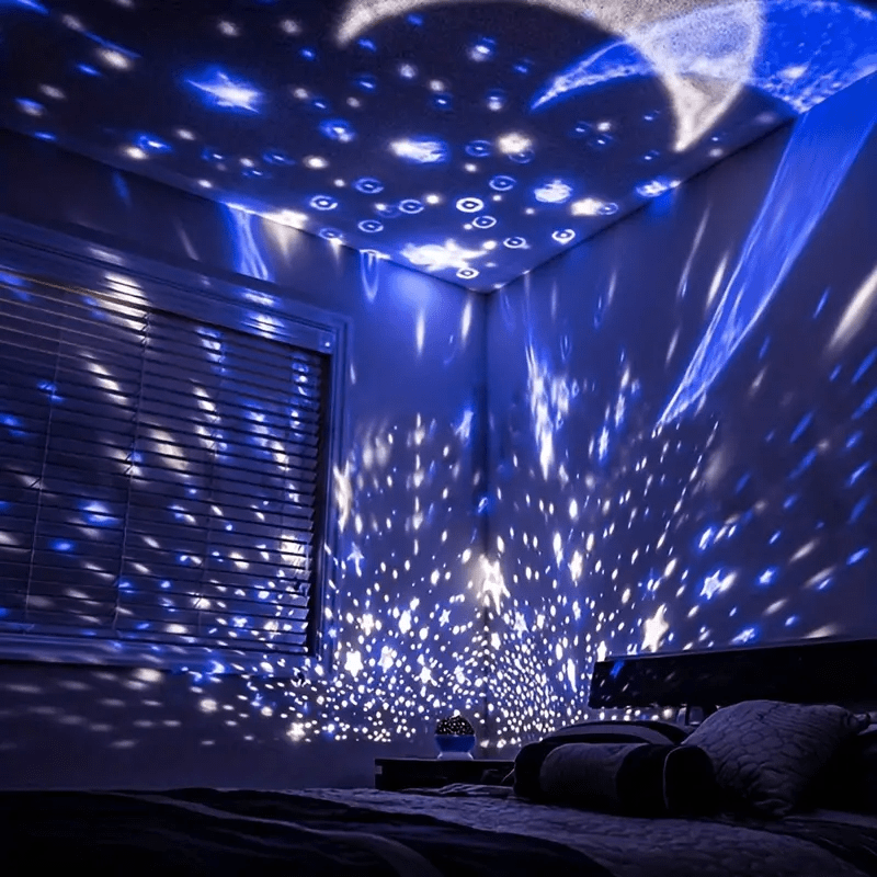 Virelle Maison - Lampe projecteur d’ambiance en rotation avec ciel étoilé multicolore | Virelle Maison