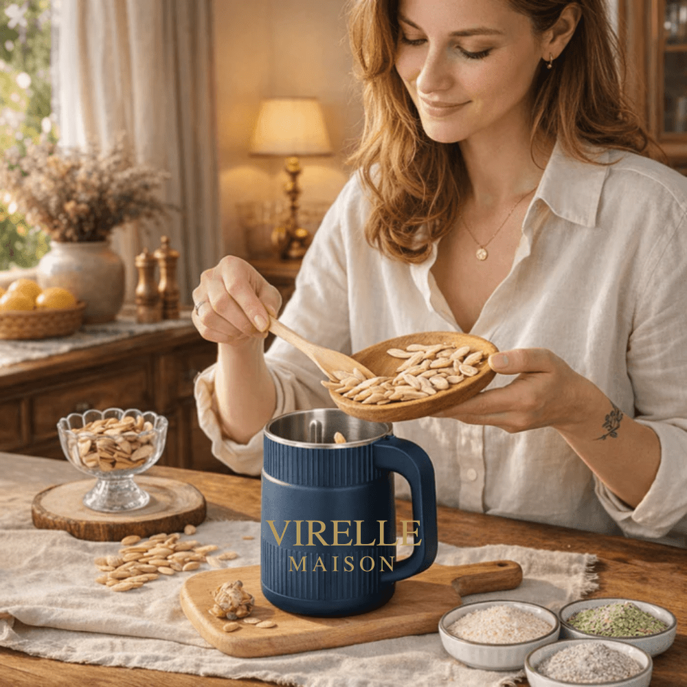 Virelle Maison - Moulin électrique compact en acier pour grains et graines | Virelle Maison