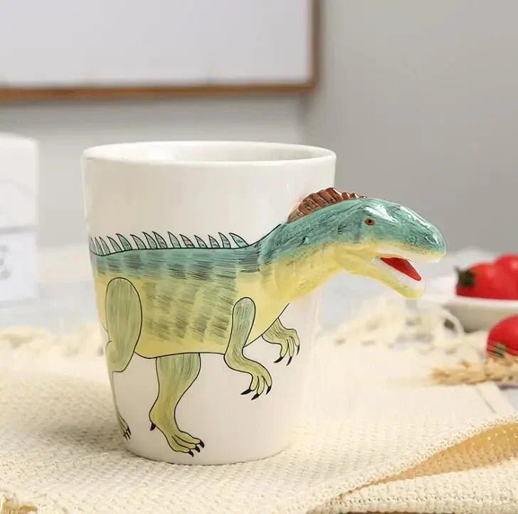 Virelle Maison - Mug en céramique peint à la main – Motif dinosaure ludique | Virelle Maison