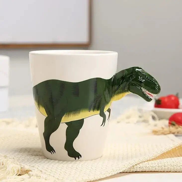 Virelle Maison - Mug en céramique peint à la main – Motif dinosaure ludique | Virelle Maison
