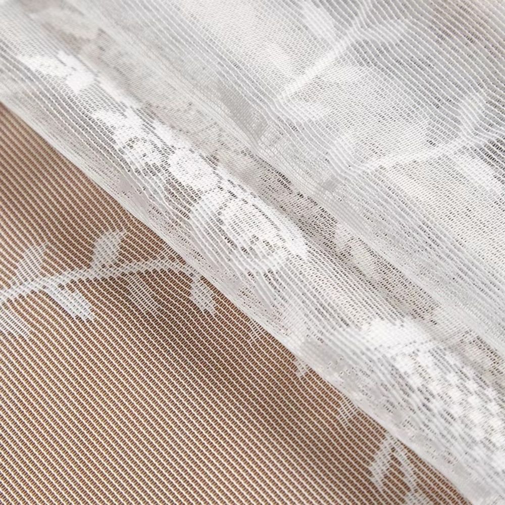 Virelle Maison - Nappe ronde ajourée en dentelle florale translucide