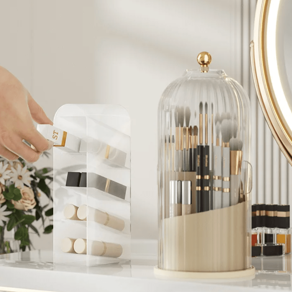 Virelle Maison - Organisateur de maquillage rotatif en acrylique transparent | Virelle Maison
