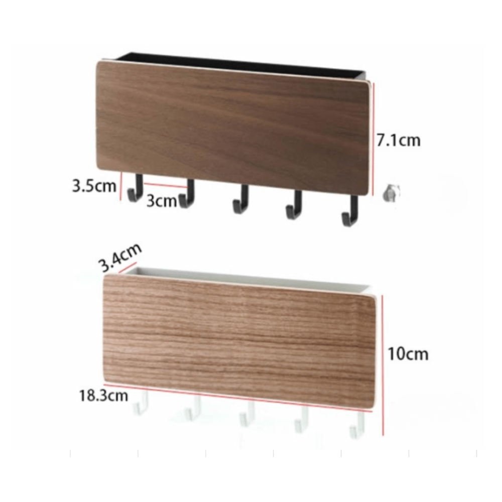 Virelle Maison - Organisateur mural en bois massif – rangement clés et courrier | Virelle Maison