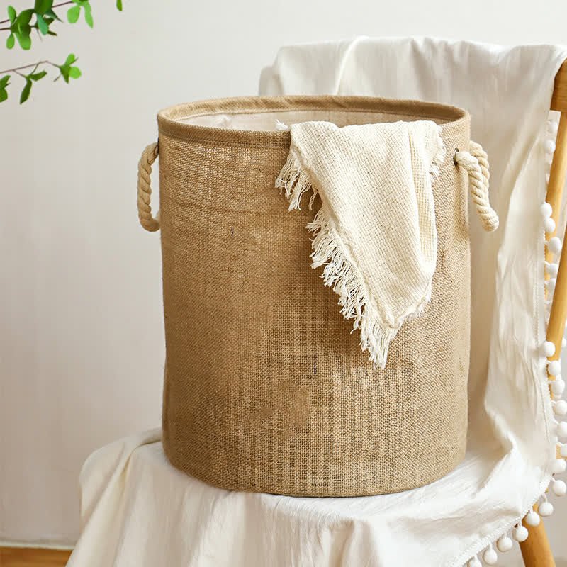 Virelle Maison - Panier à linge pliable en coton - lin imperméable