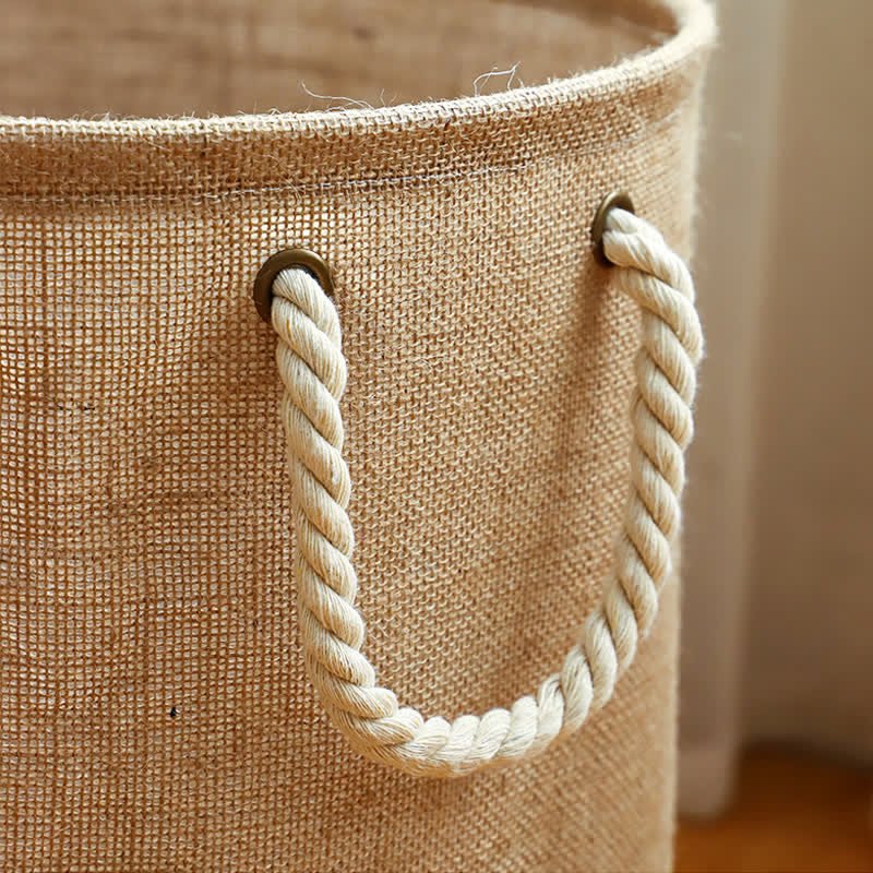 Virelle Maison - Panier à linge pliable en coton - lin imperméable