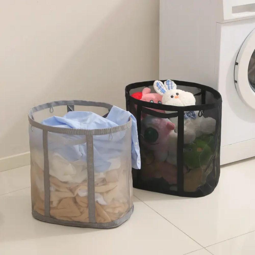Virelle Maison - Panier à linge pliable en maille respirante