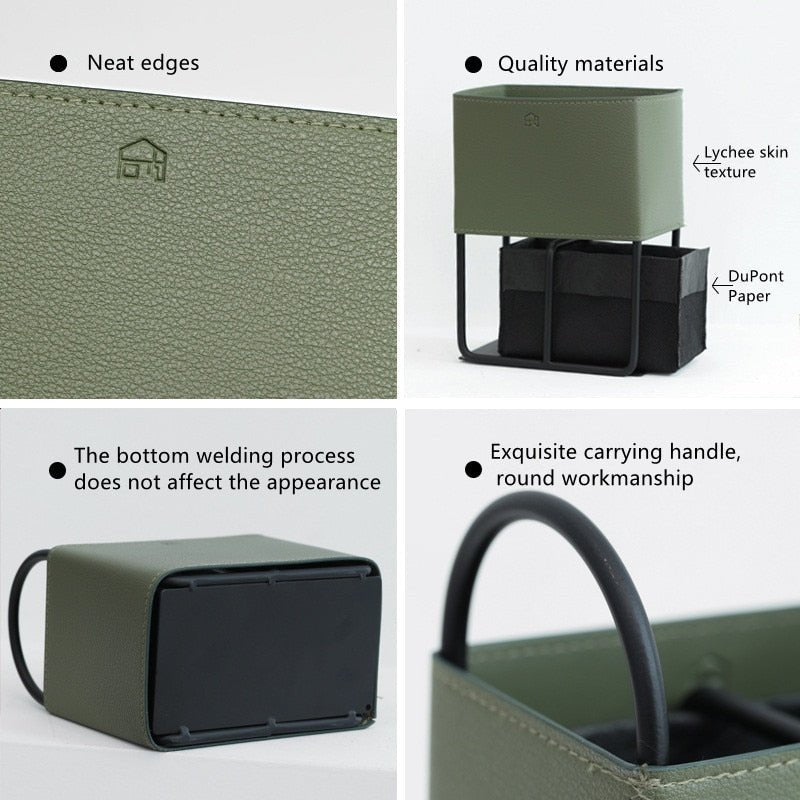 Virelle Maison - Panier de rangement en simili cuir avec structure rigide | Virelle Maison