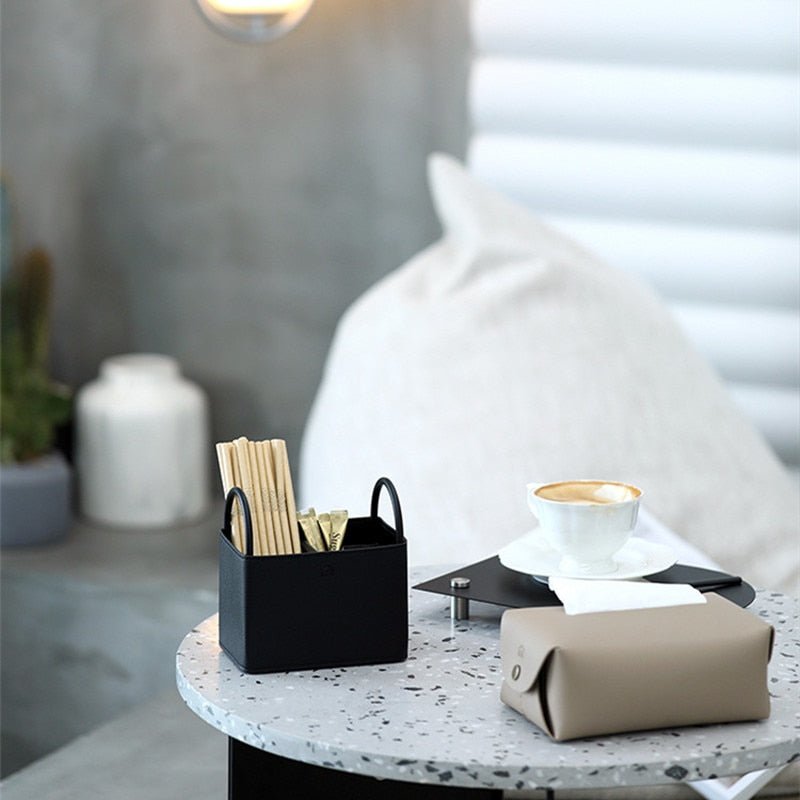 Virelle Maison - Panier de rangement en simili cuir avec structure rigide | Virelle Maison