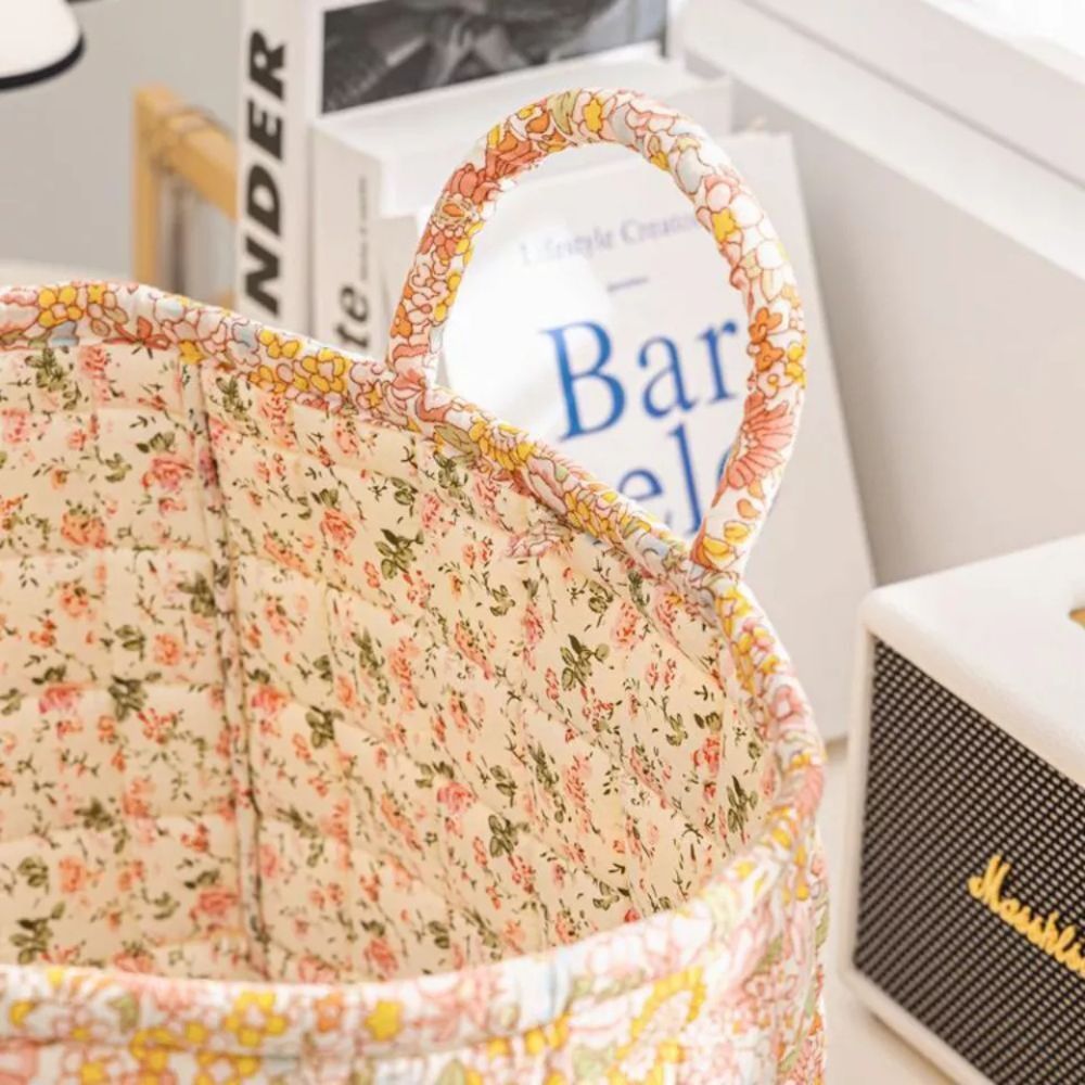 Virelle Maison - Panier de rangement en toile à motif floral doux | Virelle Maison