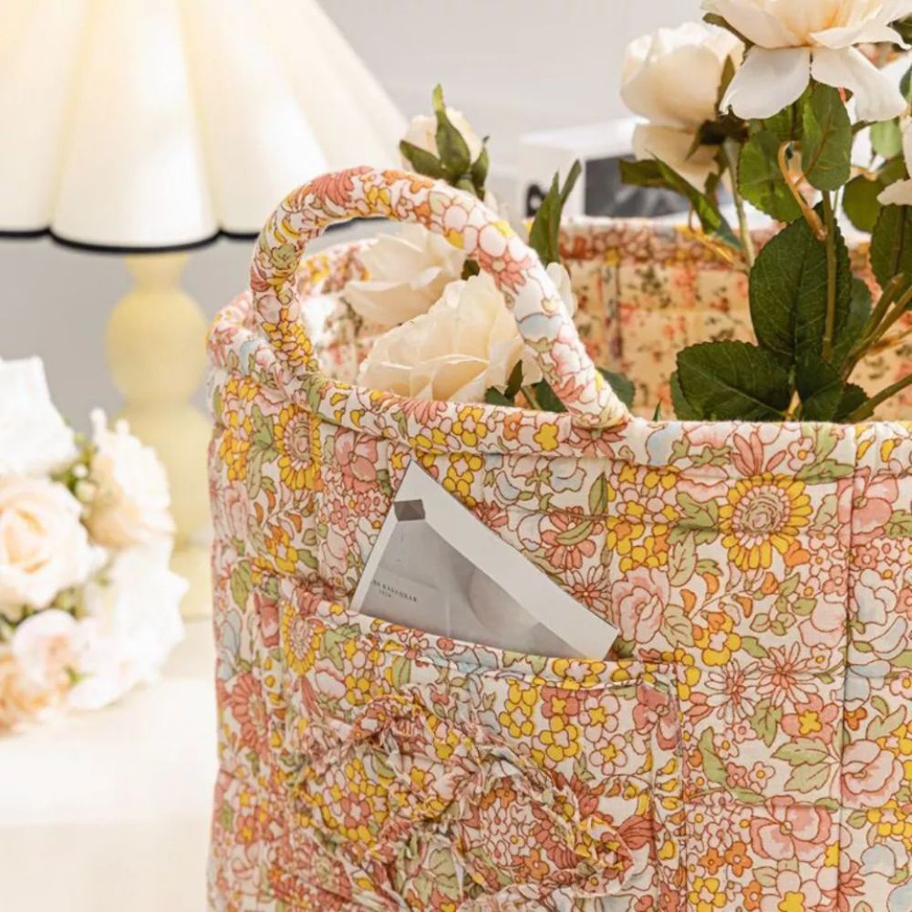 Virelle Maison - Panier de rangement en toile à motif floral doux | Virelle Maison
