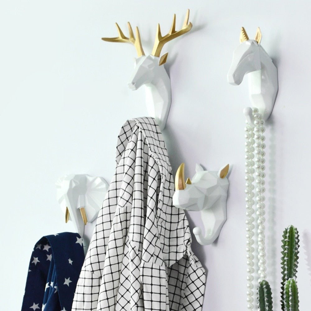 Virelle Maison - Patère murale décorative en résine – Design géométrique animalier | Virelle Maison