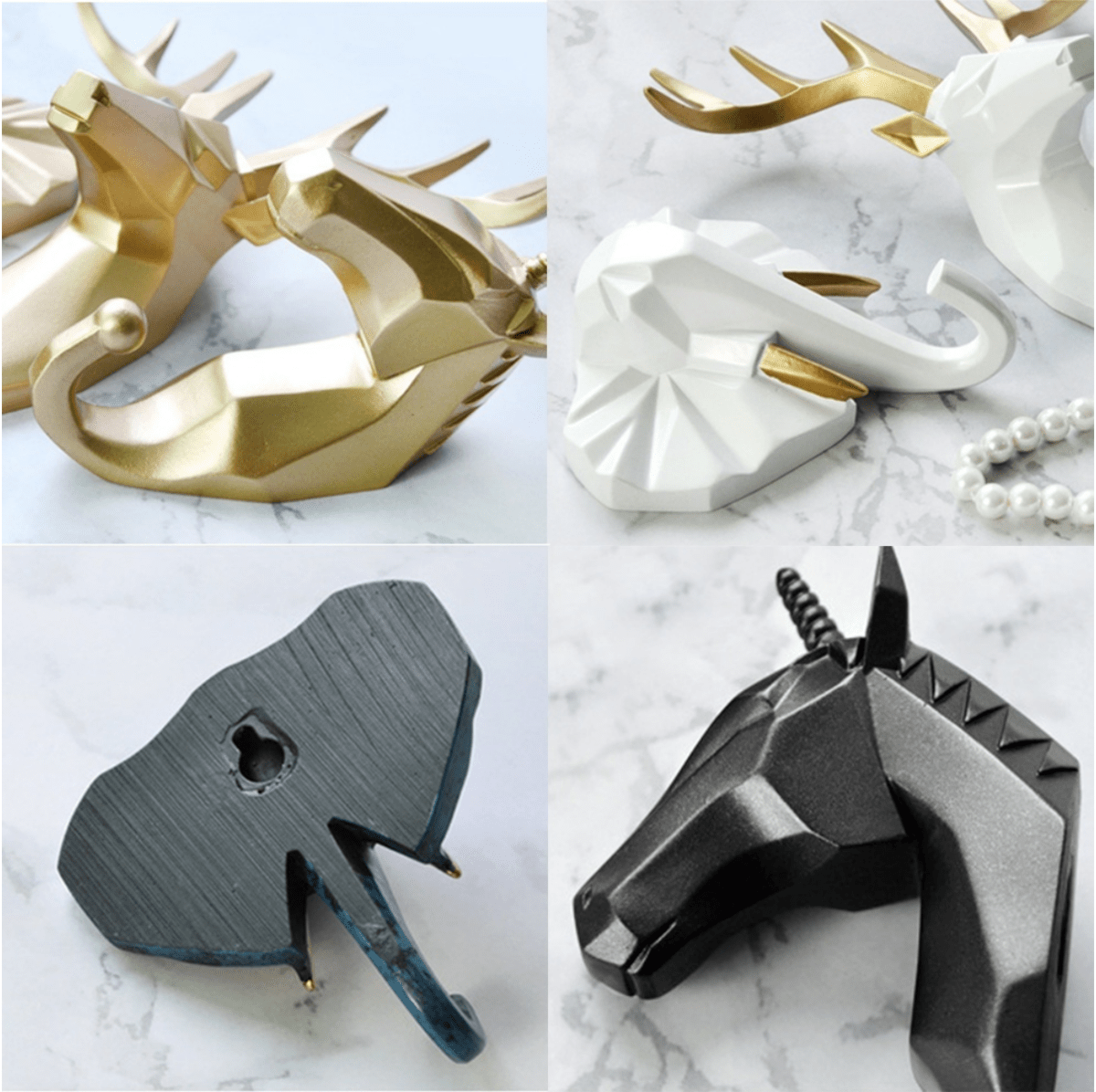 Virelle Maison - Patère murale décorative en résine – Design géométrique animalier | Virelle Maison