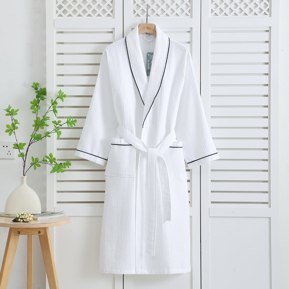Virelle Maison - Peignoir en coton gaufré, doux et absorbant pour salle de bain | Virelle Maison