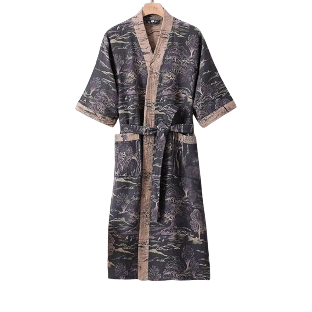 Virelle Maison - Peignoir kimono en coton léger à double gaze | Virelle Maison
