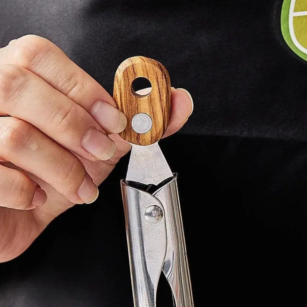 Virelle Maison - Pinces de cuisine en acier inox et bois texturé, lot de 2 | Virelle Maison
