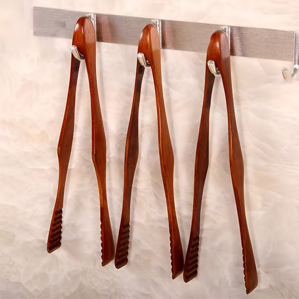 Virelle Maison - Pinces de cuisine en bois naturel, finition résistante à la chaleur