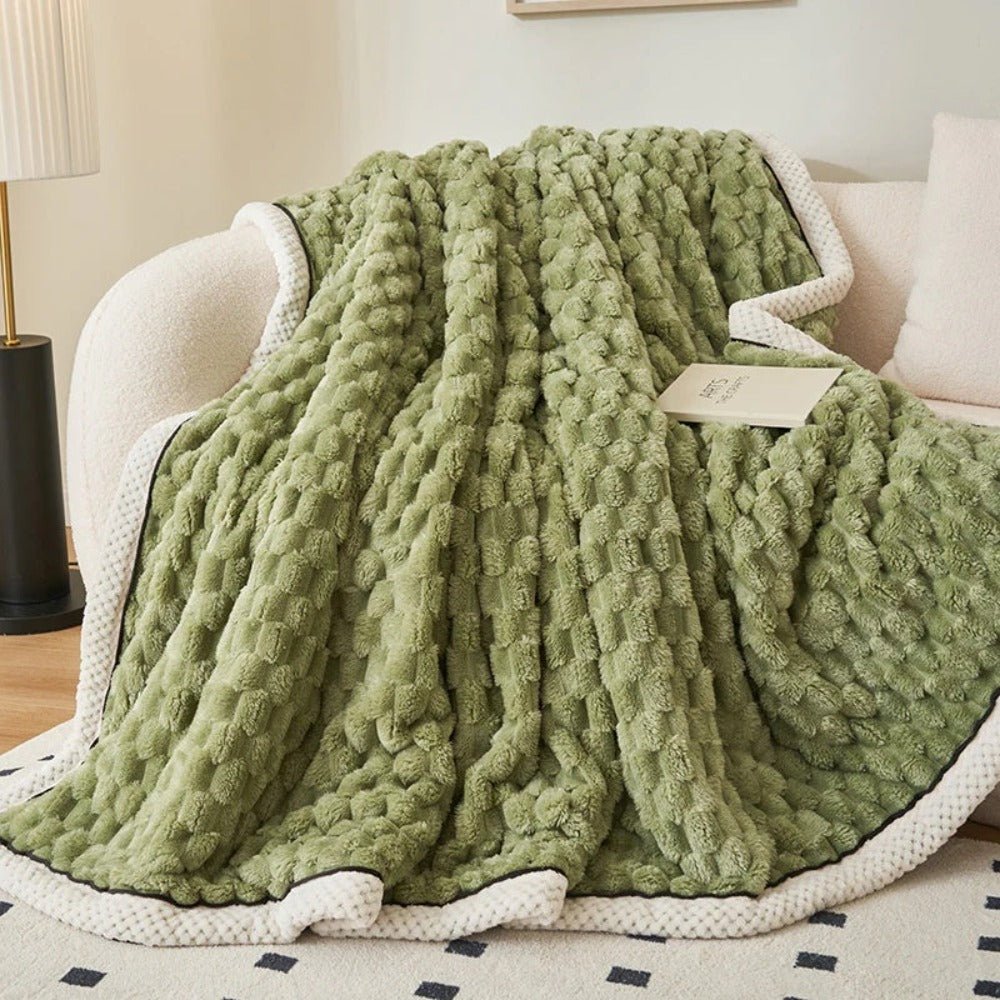 Virelle Maison - Plaid décoratif en sherpa texturé et doux au toucher | Virelle Maison