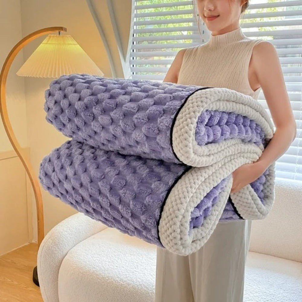 Virelle Maison - Plaid décoratif en sherpa texturé et doux au toucher | Virelle Maison