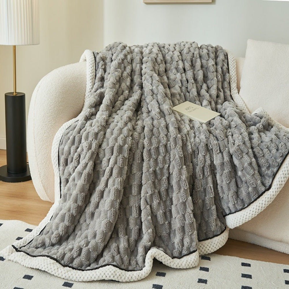 Virelle Maison - Plaid décoratif en sherpa texturé et doux au toucher | Virelle Maison