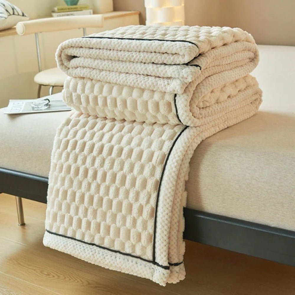 Virelle Maison - Plaid décoratif en sherpa texturé et doux au toucher | Virelle Maison
