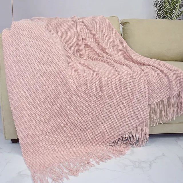 Virelle Maison - Plaid tricoté texturé en acrylique | Virelle Maison