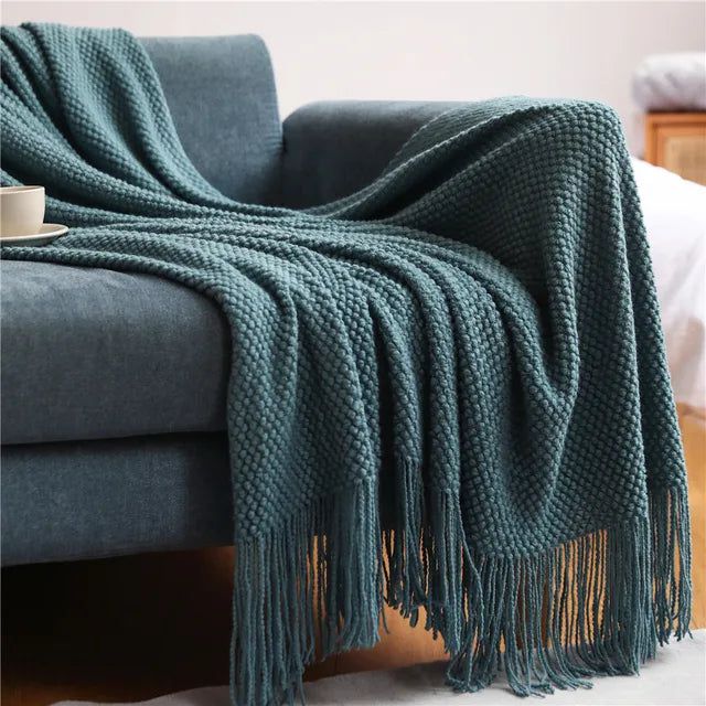 Virelle Maison - Plaid tricoté texturé en acrylique | Virelle Maison