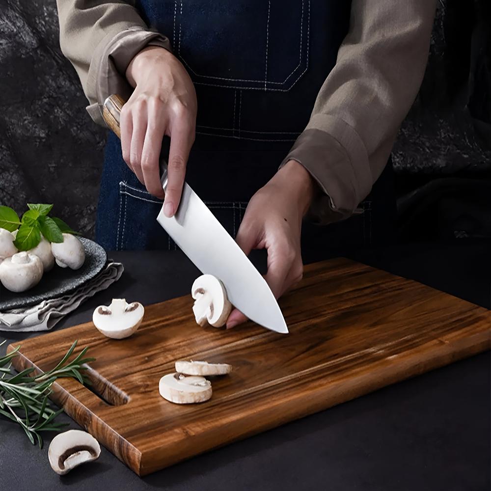 Virelle Maison - Planche à découper en bois d’acacia massif avec poignée | Virelle Maison