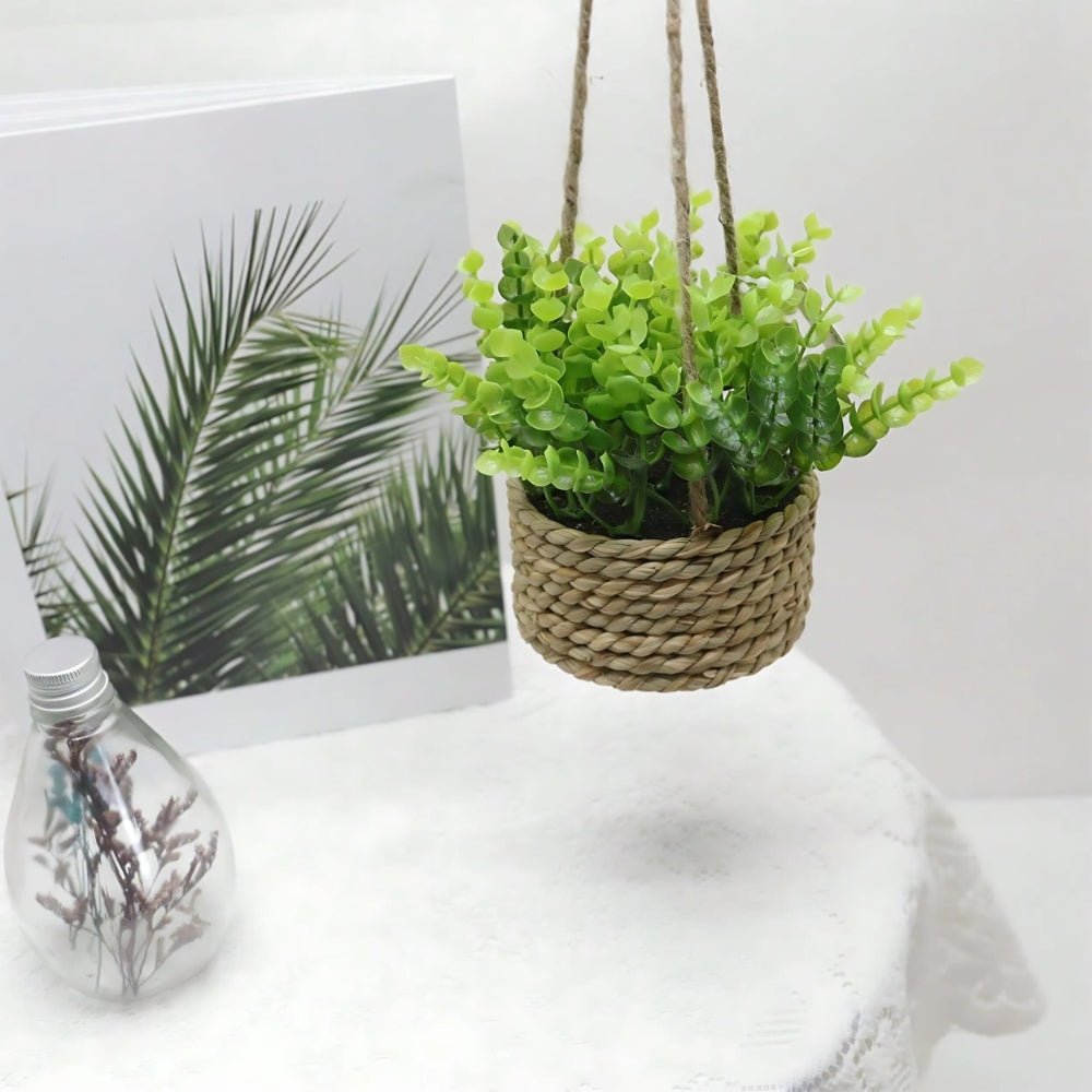 Virelle Maison - Plante suspendue artificielle en panier tressé | Virelle Maison
